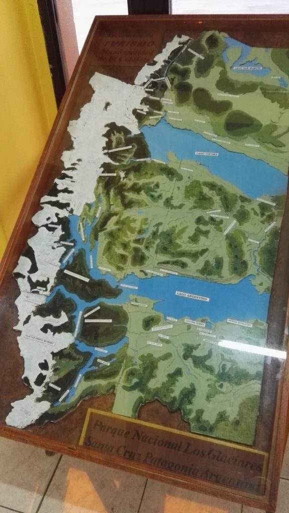 A Los Glaciares Nemzeti Park domborzati térképe