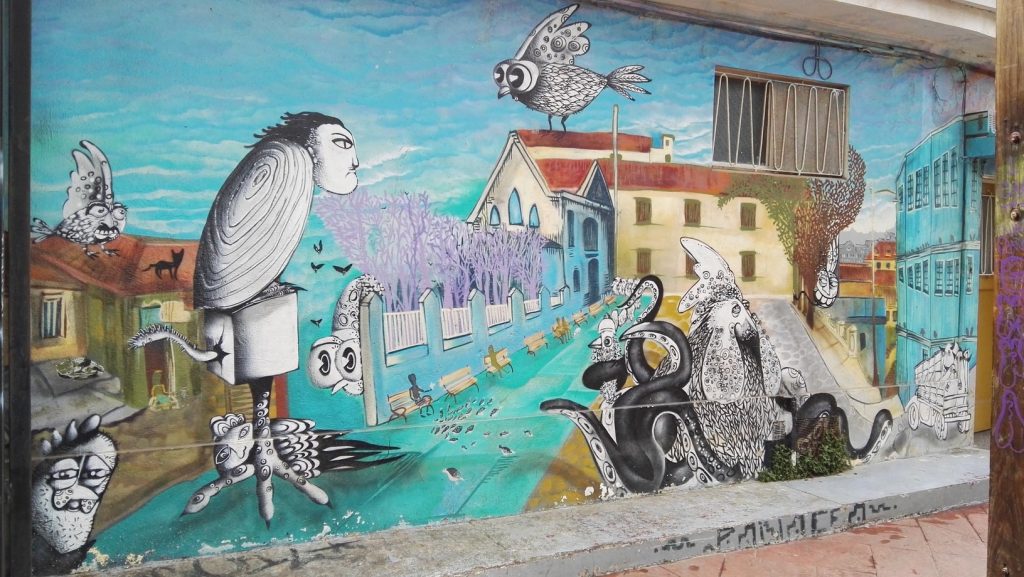 Szürreális lények egy graffitin