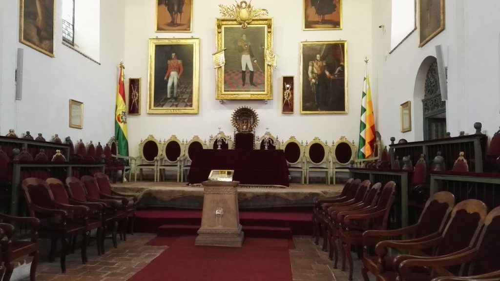 Az összes eddigi bolíviai elnök képe a Casa de La Libertad múzeumban