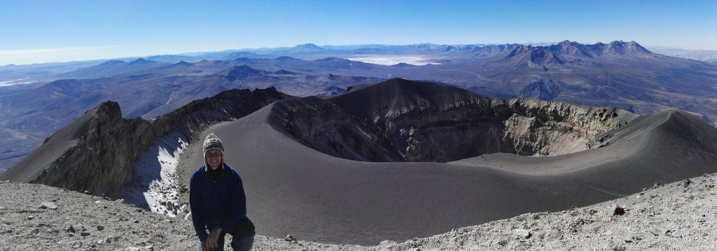 A Misti krátere 5822 méter magasságban