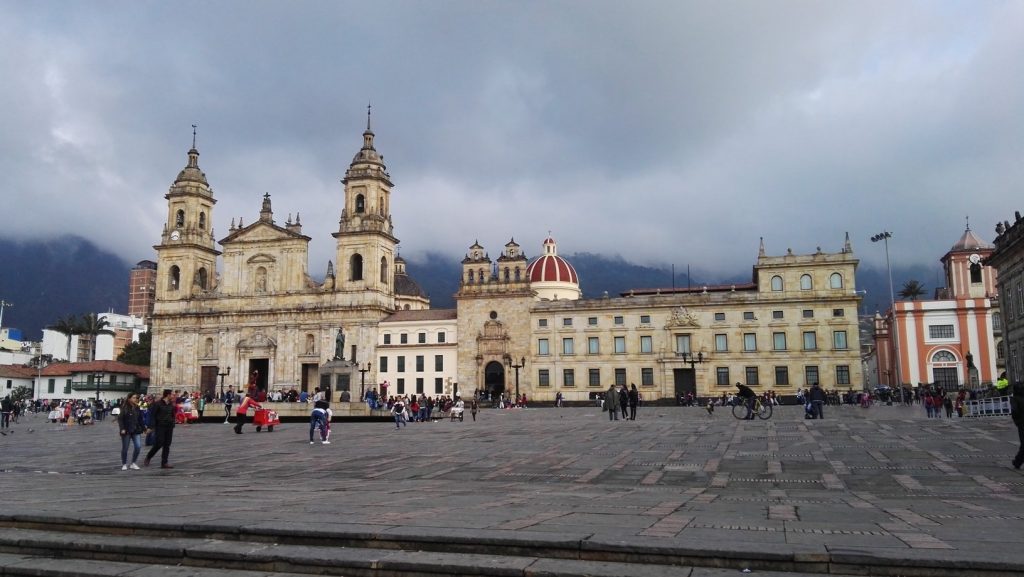 A katedrális Bogotában a Bolívar téren